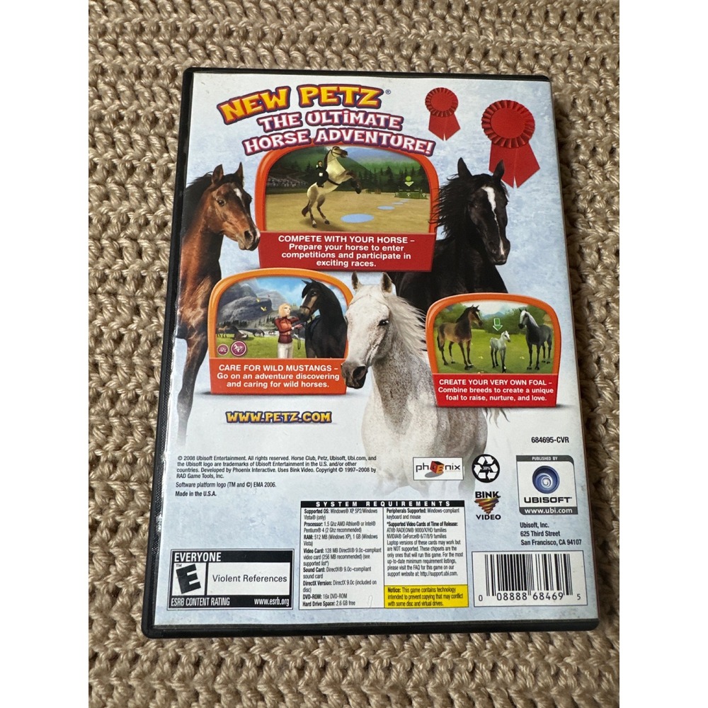 Petz Horse Club PC DVD-ROM Ubisoft 2008 Horse Adventure Game with Manual - Picture 2 of 3